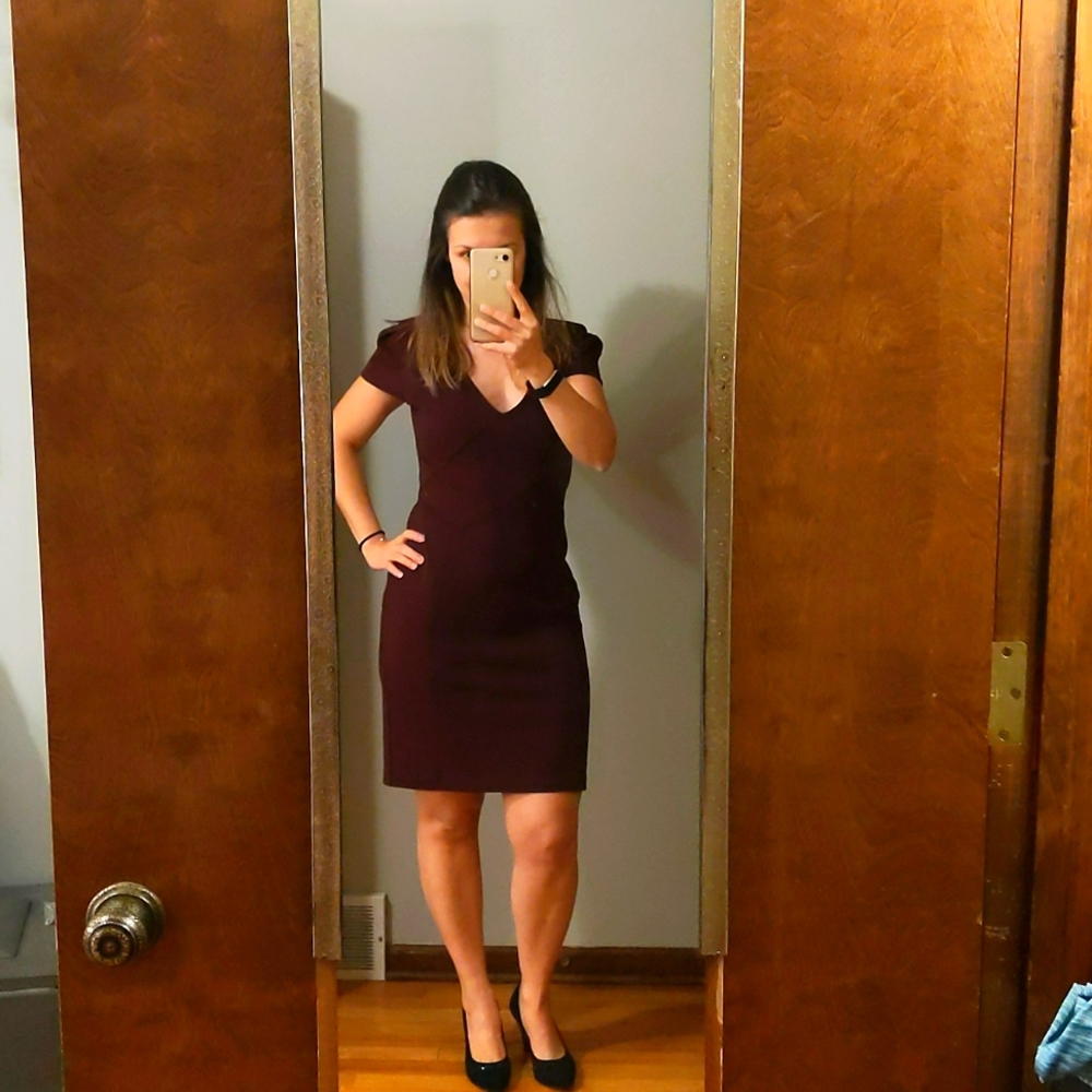 Express dress, size S, color burgundy